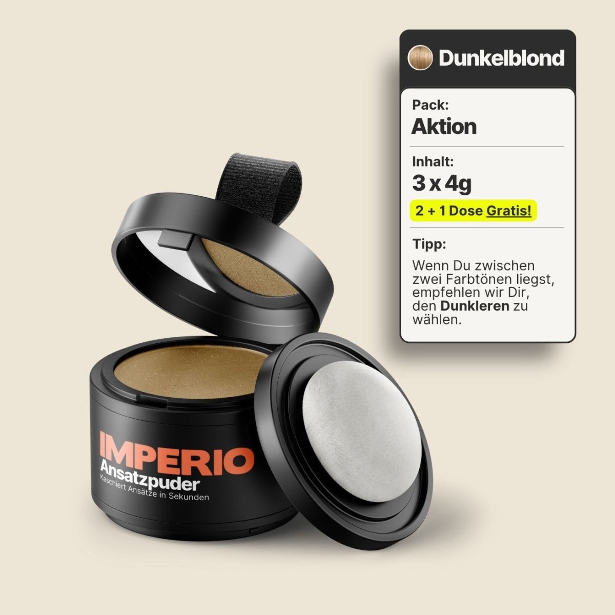 2 Dosen IMPERIO® Ansatzpuder + 1 Gratis Dose (Aktion) - IMPERIO COSMETICS