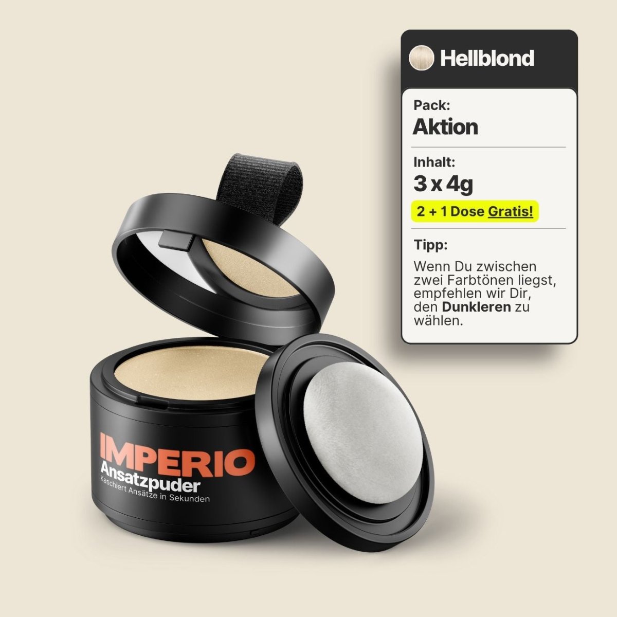 2 Dosen IMPERIO® Ansatzpuder + 1 Gratis Dose (Aktion) - IMPERIO COSMETICS