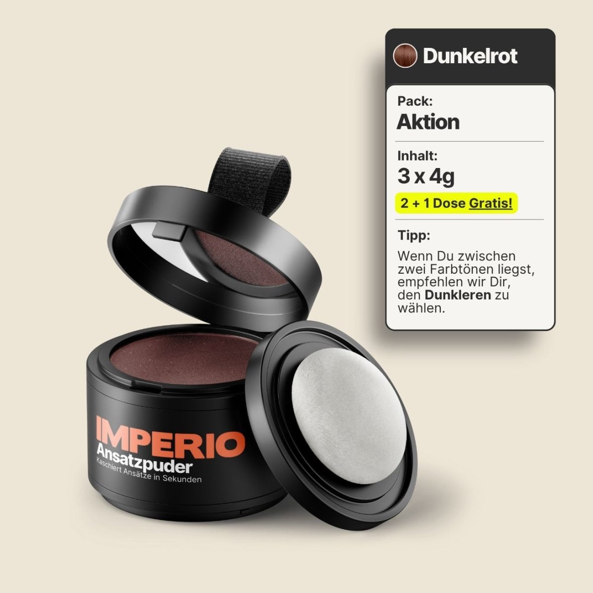 2 Dosen IMPERIO® Ansatzpuder + 1 Gratis Dose (Aktion) - IMPERIO COSMETICS