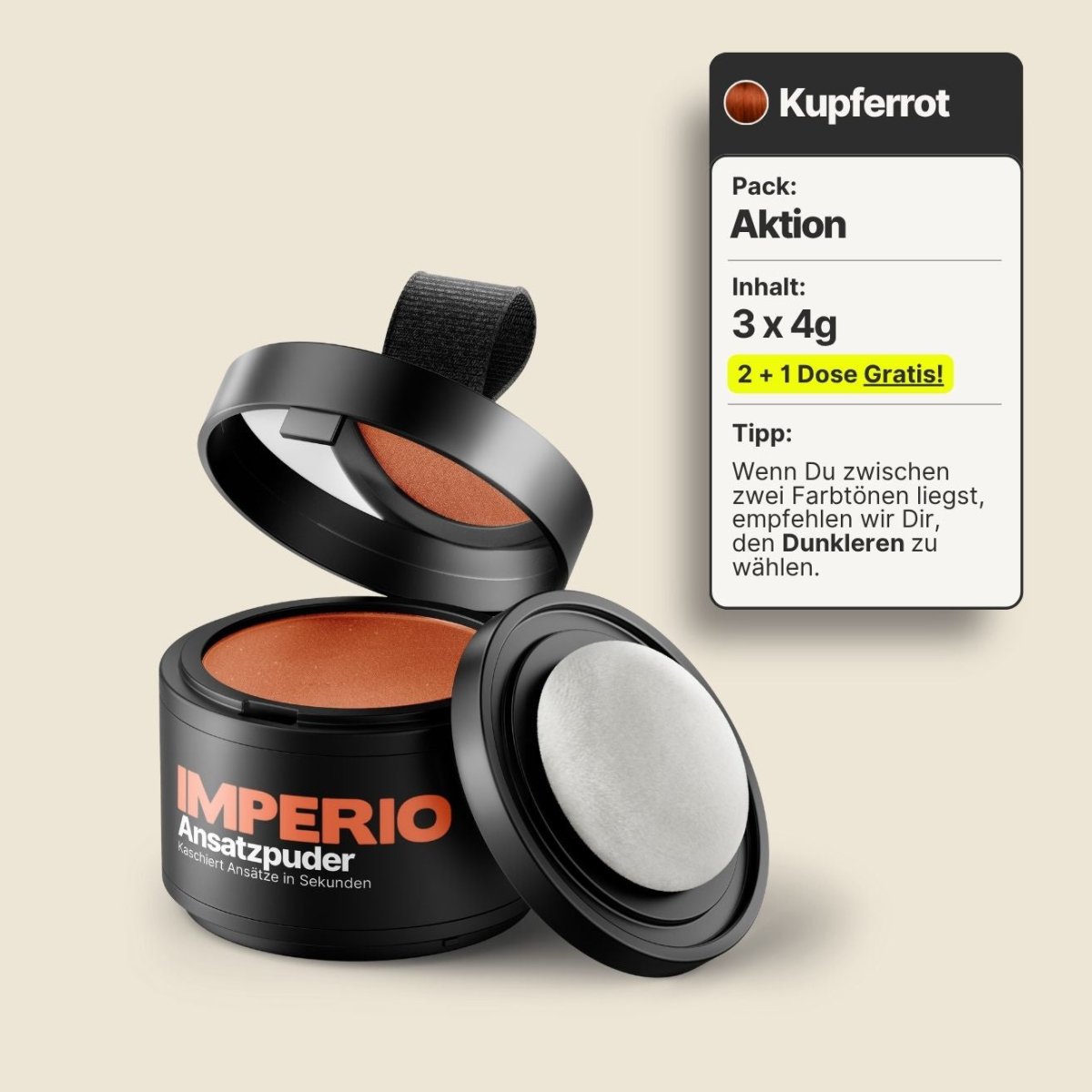 2 Dosen IMPERIO® Ansatzpuder + 1 Gratis Dose (Aktion) - IMPERIO COSMETICS