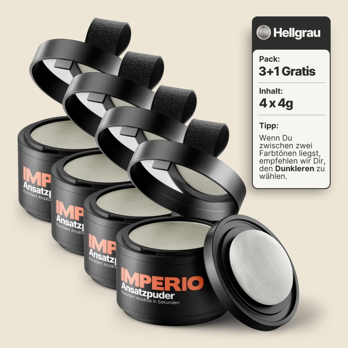 3 Dosen IMPERIO® Ansatzpuder + 1 Gratis Dose | (Sparangebot) - IMPERIO COSMETICS