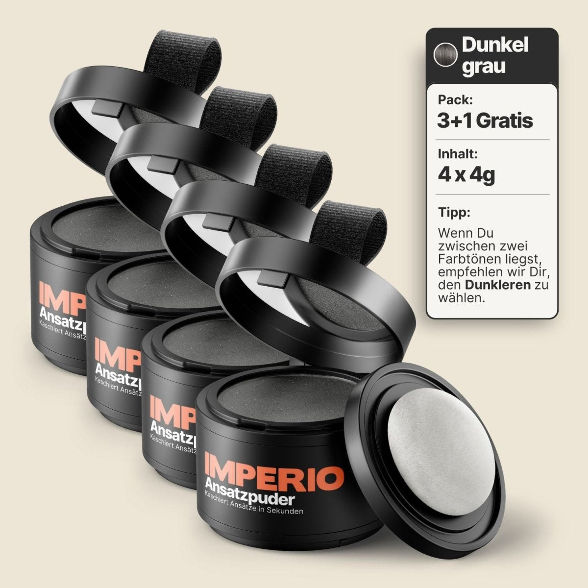 3 Dosen IMPERIO® Ansatzpuder + 1 Gratis Dose | (Sparangebot) - IMPERIO COSMETICS