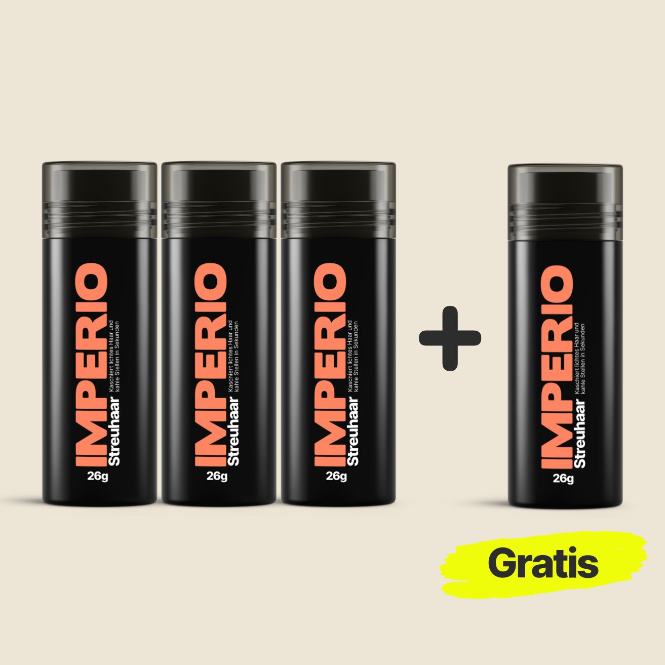 3 Dosen IMPERIO® Streuhaar + 1 Gratis Dose | (Sparangebot S) - IMPERIO COSMETICS