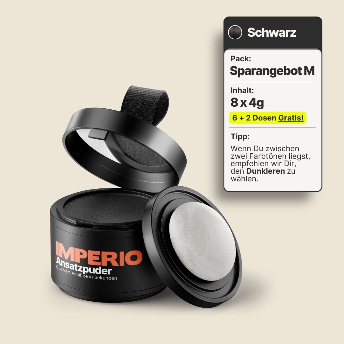 6 Dosen IMPERIO® Ansatzpuder + 2 Gratis Dosen | (Sparangebot M) - IMPERIO COSMETICS
