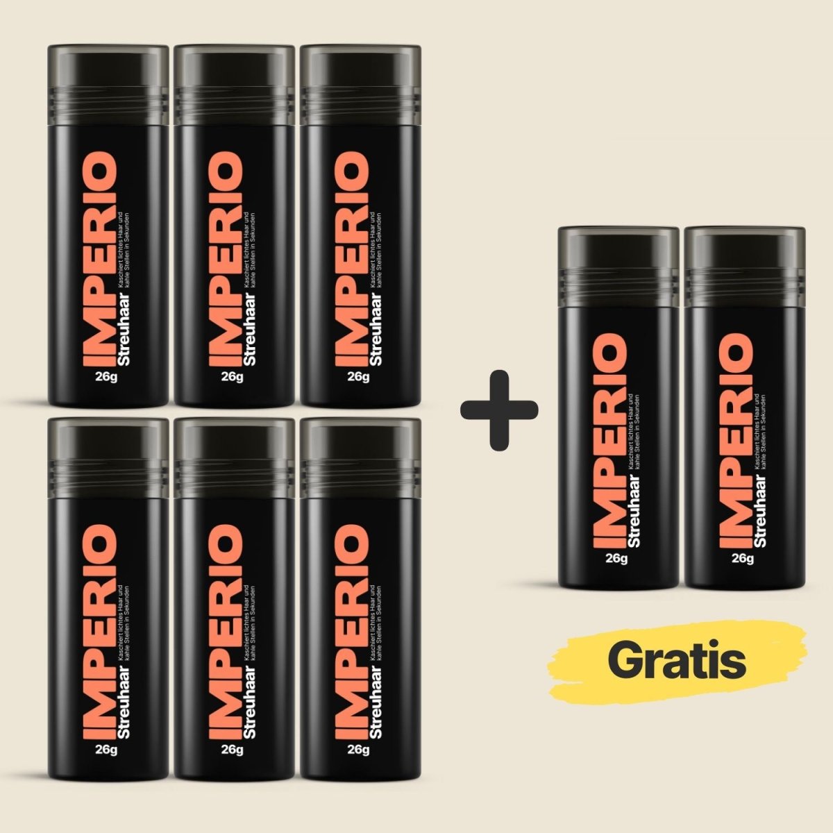 6 Dosen IMPERIO® Streuhaar + 2 Gratis Dosen | (Sparangebot M) - IMPERIO COSMETICS