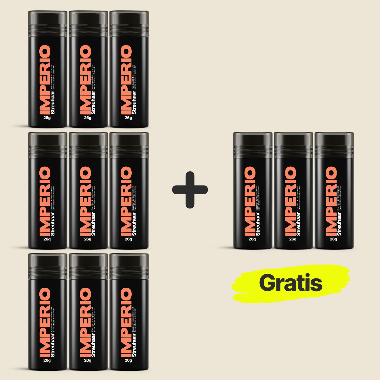 IMPERIO® 9 Dosen Streuhaar + 3 Gratis Dosen (Sparangebot L) - IMPERIO COSMETICS