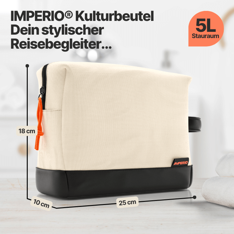 kulturbeutel beige 5l stauraum