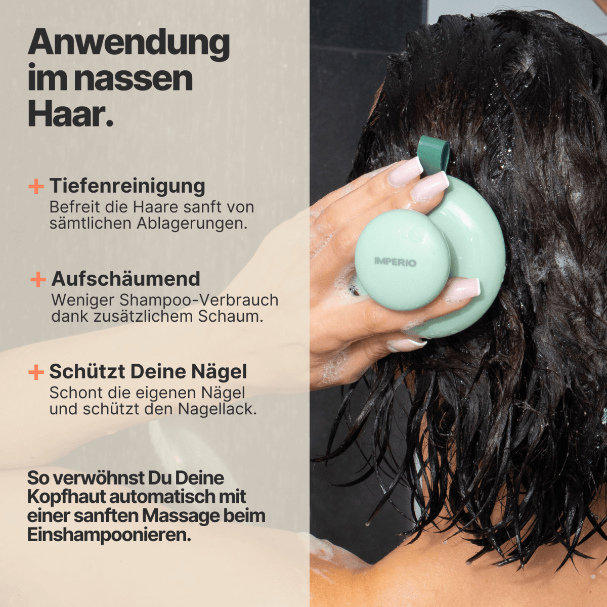 kopfhaut massagebürste anwendung im nassen haar