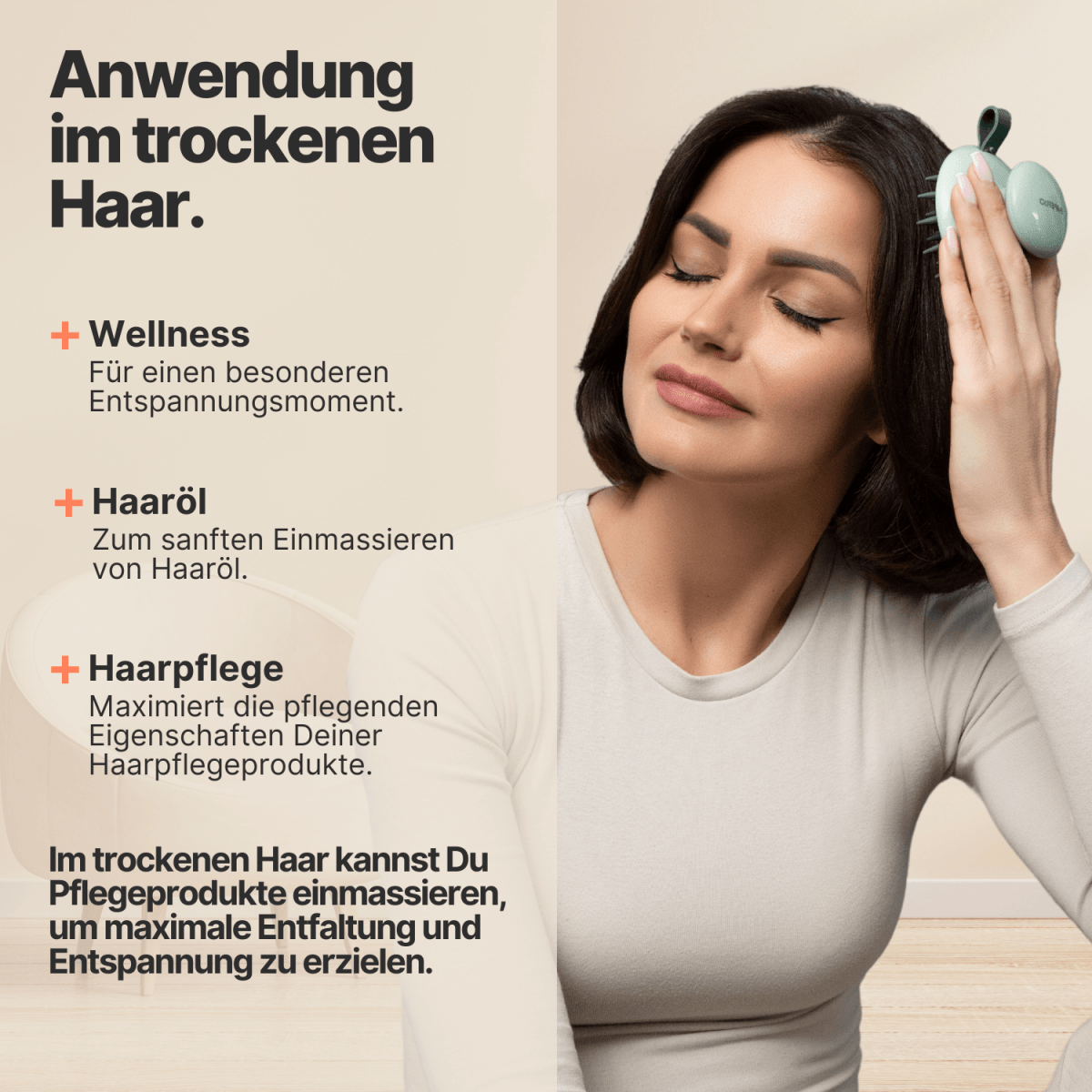 kopfhaut massagebürste anwendung im trockenen haar