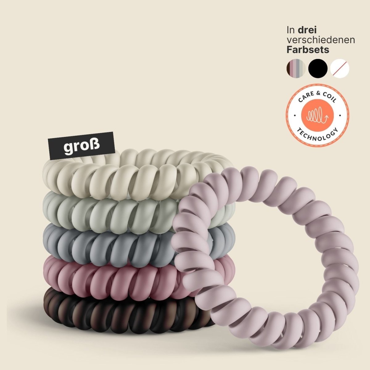 spiral haargummi groß bunt