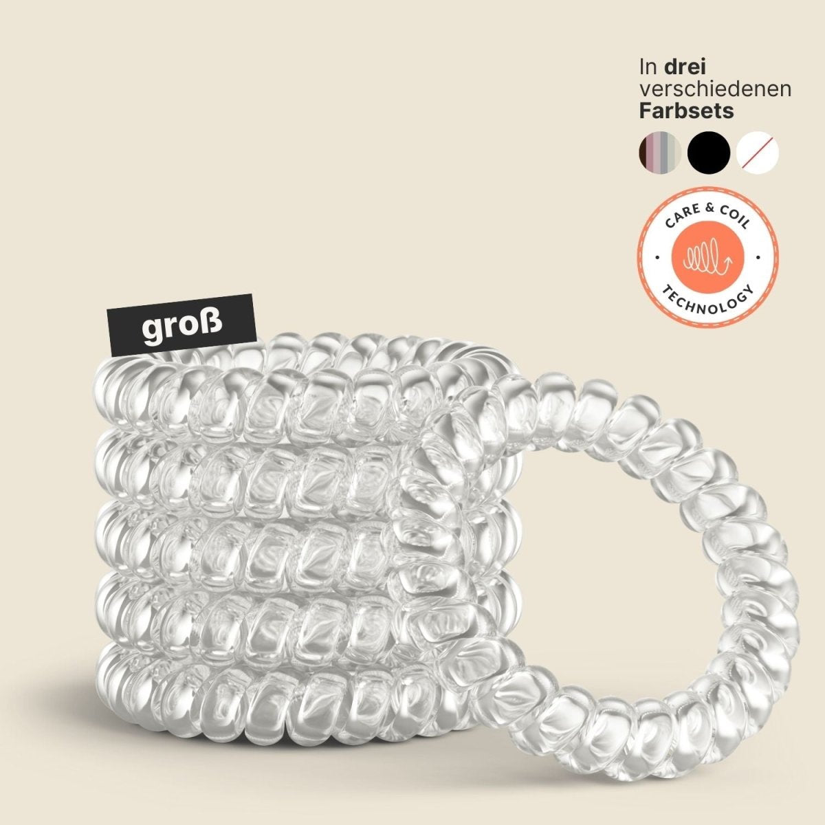 spiral haargummi groß transparent