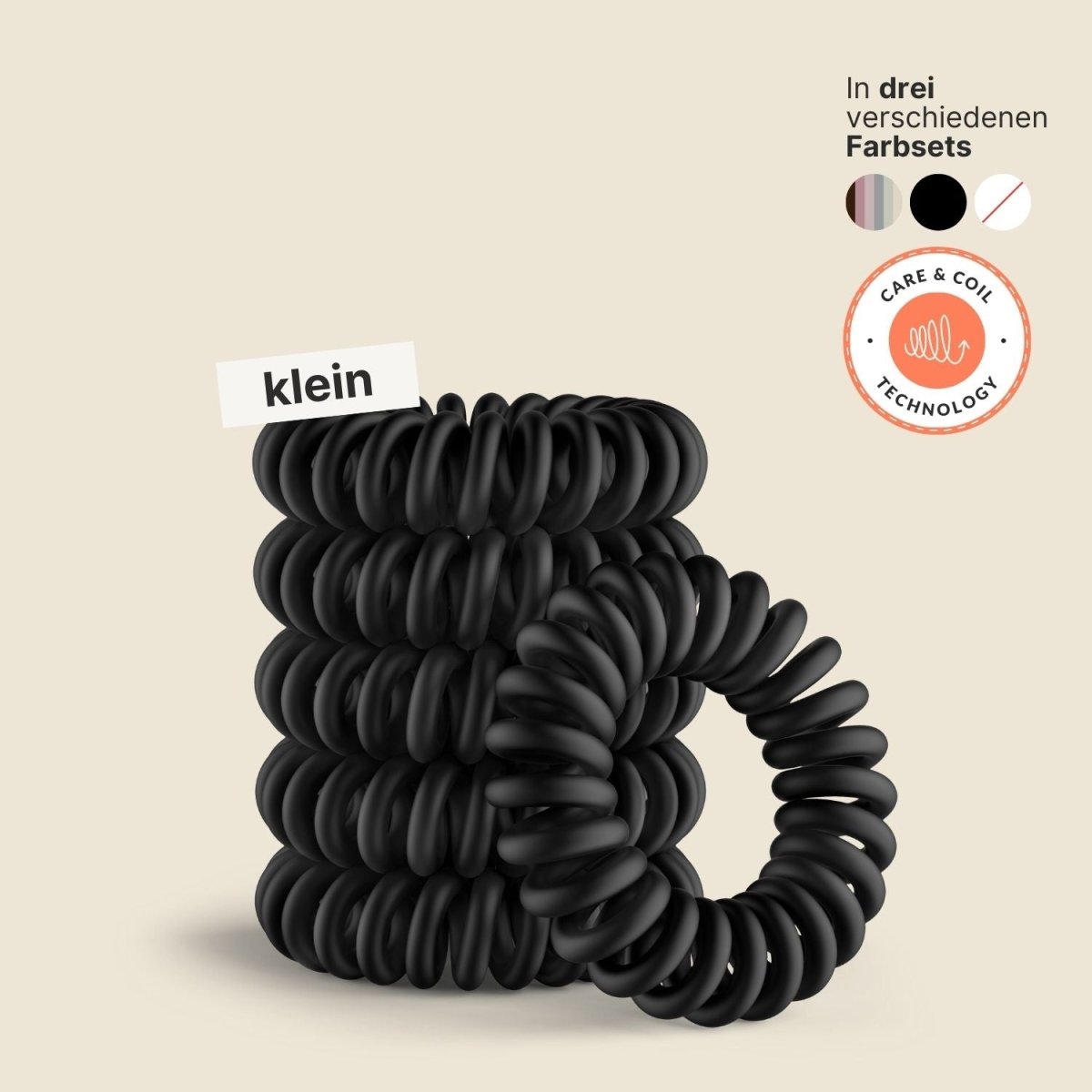 spiral haargummi klein schwarz