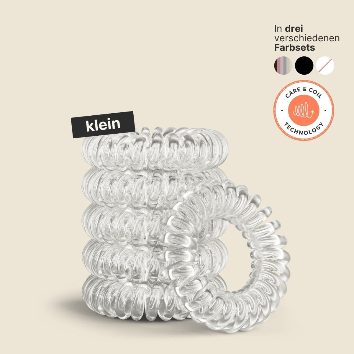 spiral haargummi transparent klein