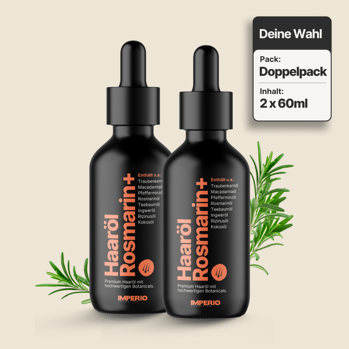 Rosmarin - Haaröl | IMPERIO® Haaröl Rosmarin+ - IMPERIO COSMETICS