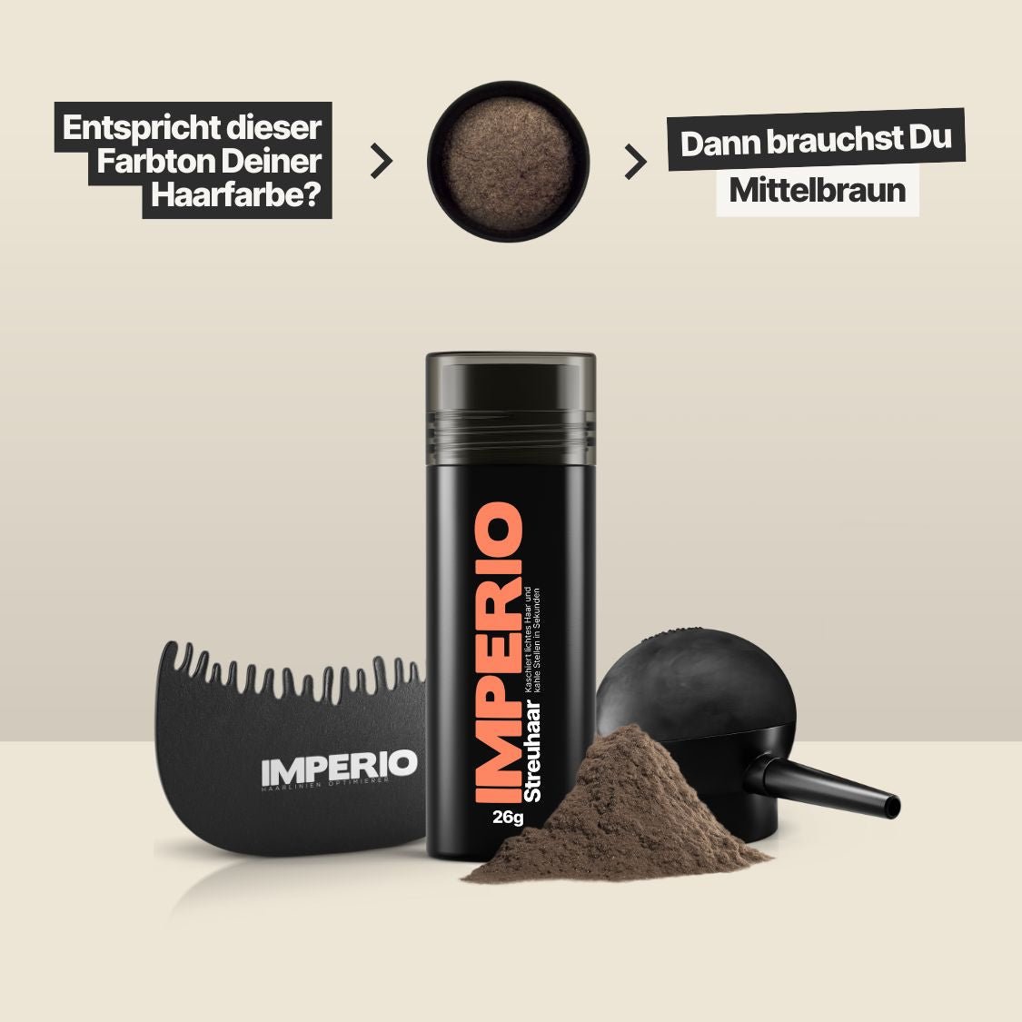 Streuhaar Präzisions - Set (Streuhaar, Applikator, Haarlinien Optimierer) - IMPERIO COSMETICS