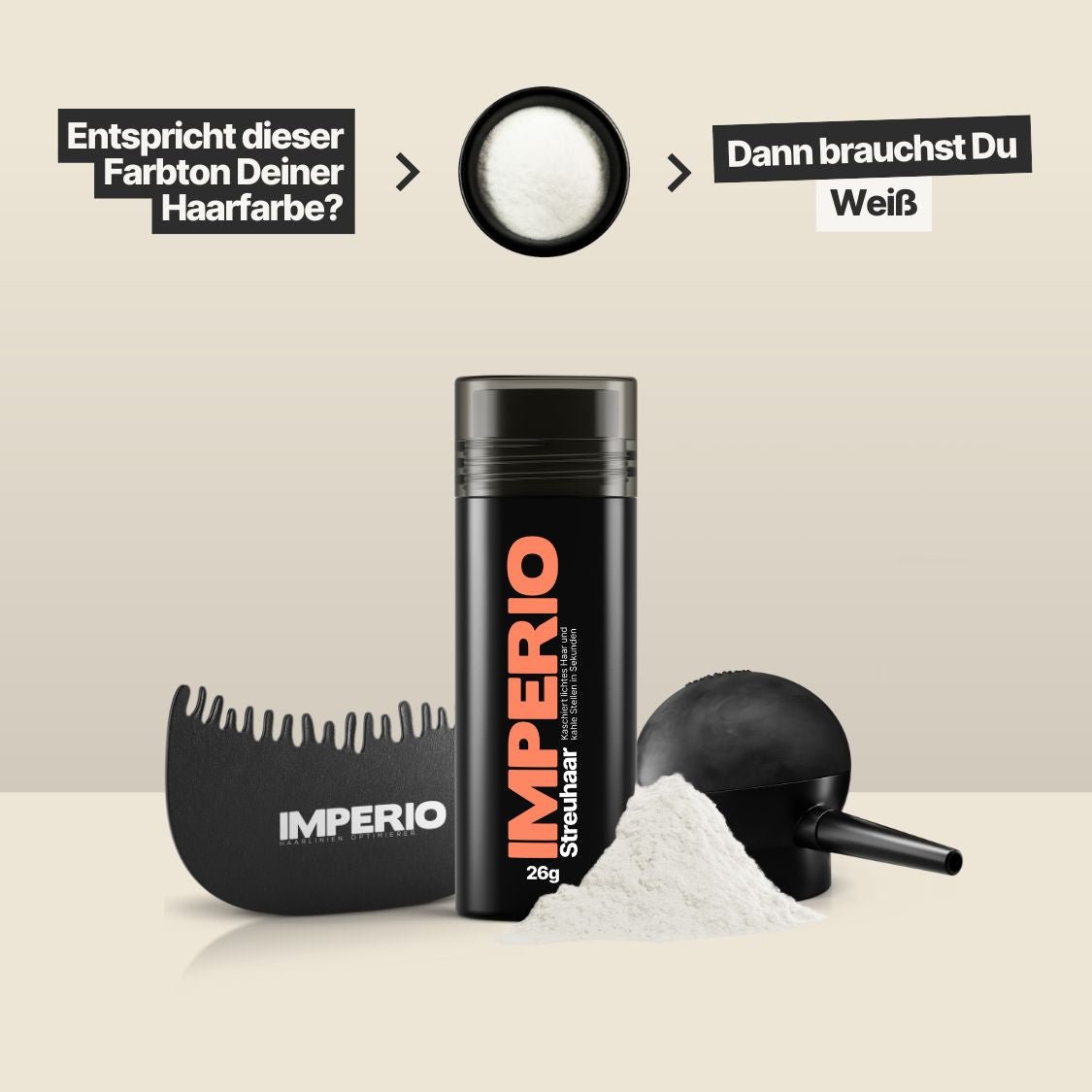 Streuhaar Präzisions - Set (Streuhaar, Applikator, Haarlinien Optimierer) - IMPERIO COSMETICS