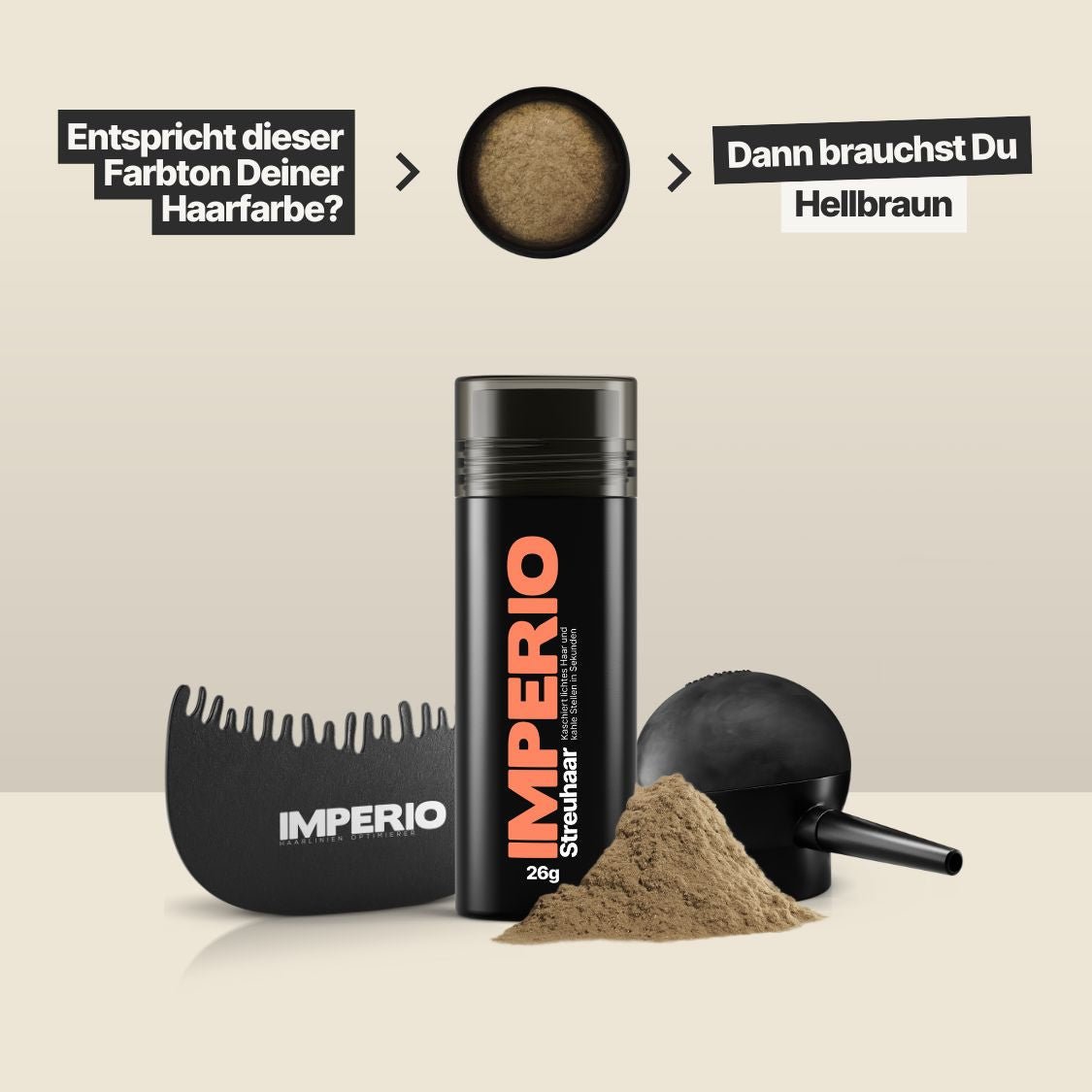 Streuhaar Präzisions - Set (Streuhaar, Applikator, Haarlinien Optimierer) - IMPERIO COSMETICS