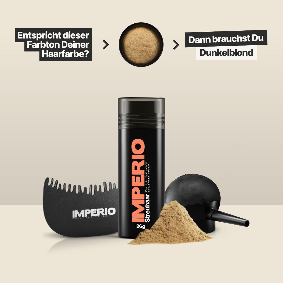 Streuhaar Präzisions - Set (Streuhaar, Applikator, Haarlinien Optimierer) - IMPERIO COSMETICS