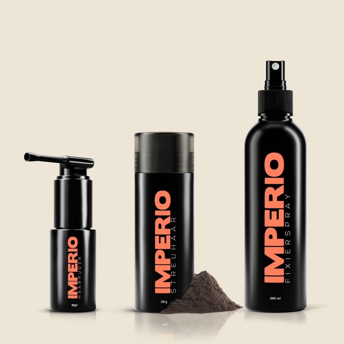 Streuhaar Starter - Set (Streuhaar, Haarpuder, Fixierspray) - IMPERIO COSMETICS