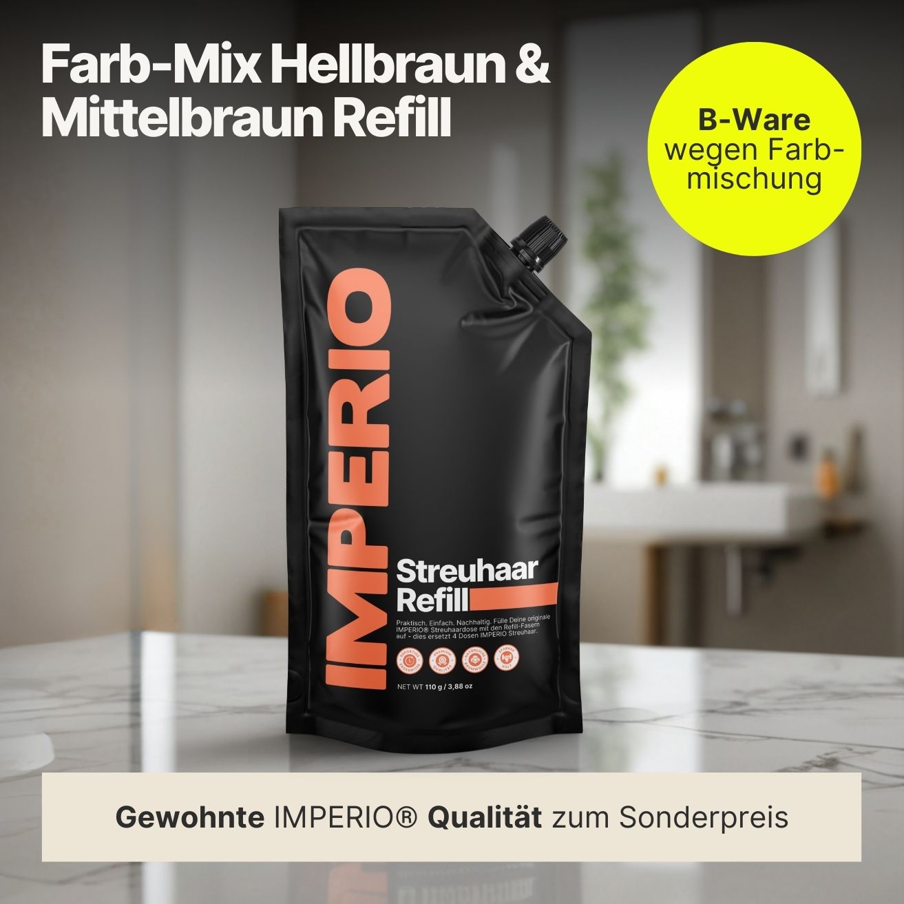 Streuhaar Refill Pack | Farb-Mix Hellbraun & Mittelbraun -54%