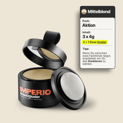 2 Dosen IMPERIO® Ansatzpuder + 1 Gratis Dose (Aktion) - IMPERIO COSMETICS