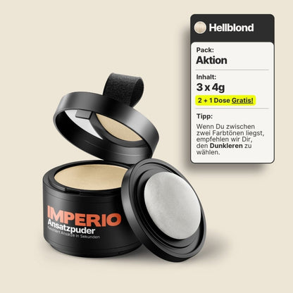 2 Dosen IMPERIO® Ansatzpuder + 1 Gratis Dose (Aktion) - IMPERIO COSMETICS