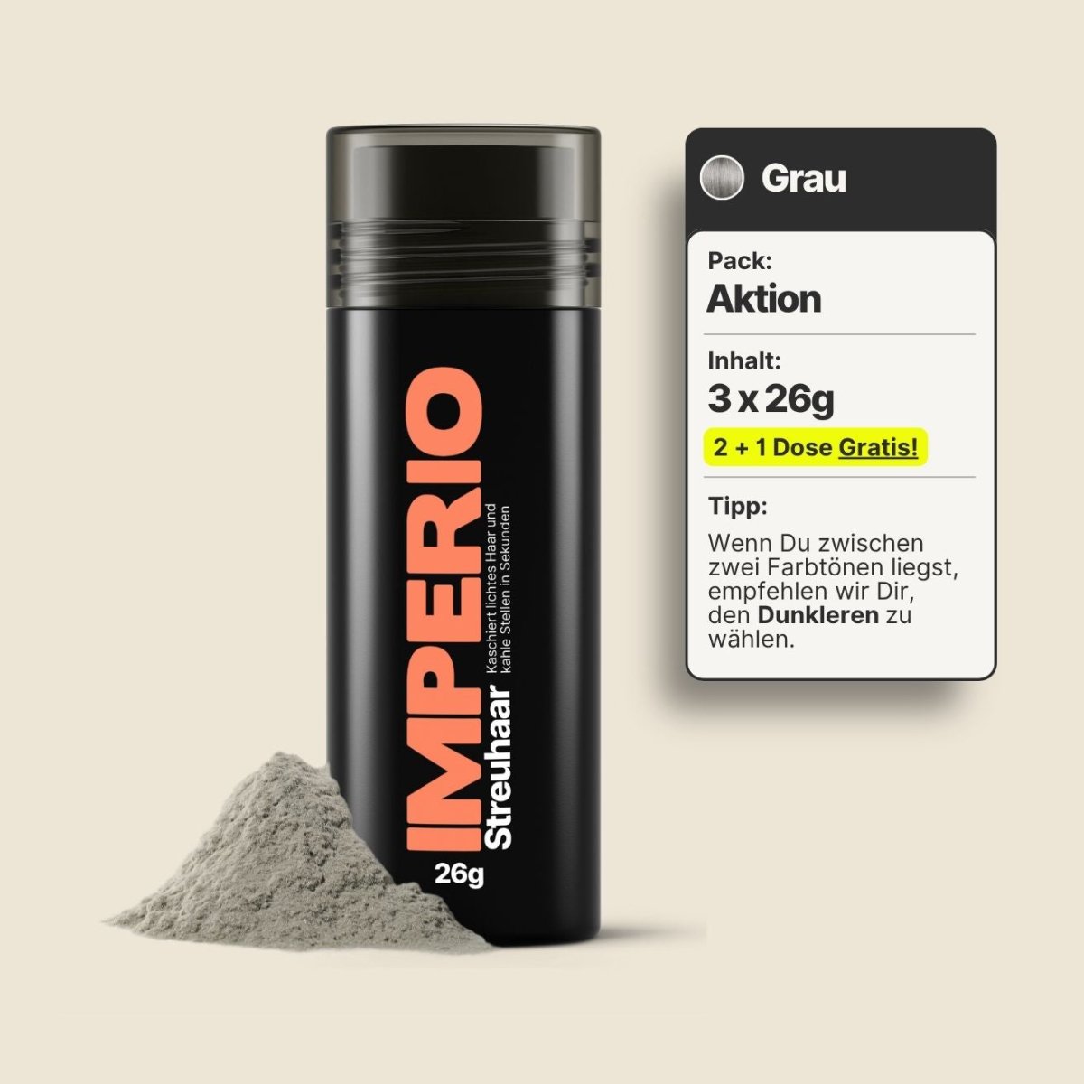 2 Dosen IMPERIO® Streuhaar + 1 Gratis Dose (Aktion) - IMPERIO COSMETICS