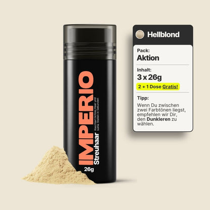 2 Dosen IMPERIO® Streuhaar + 1 Gratis Dose (Aktion) - IMPERIO COSMETICS