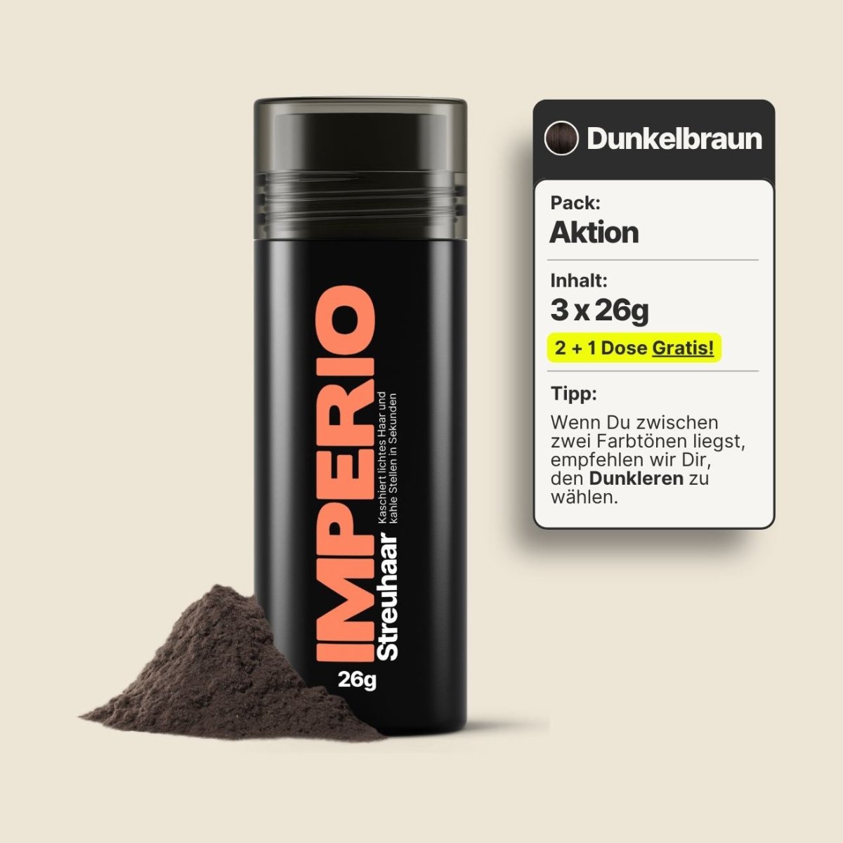 2 Dosen IMPERIO® Streuhaar + 1 Gratis Dose (Aktion) - IMPERIO COSMETICS