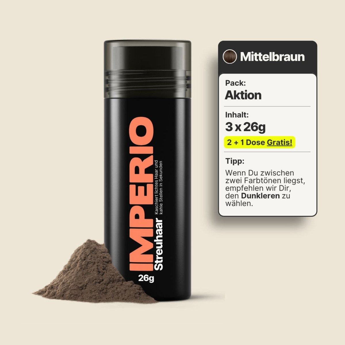 2 Dosen IMPERIO® Streuhaar + 1 Gratis Dose (Aktion) - IMPERIO COSMETICS