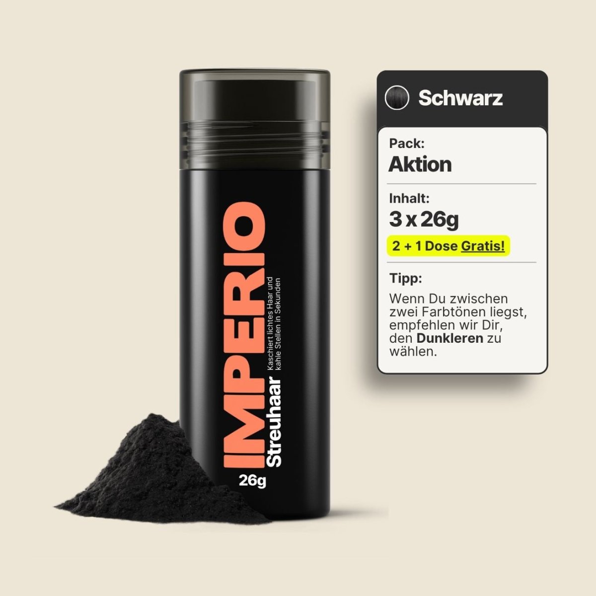 2 Dosen IMPERIO® Streuhaar + 1 Gratis Dose (Aktion) - IMPERIO COSMETICS