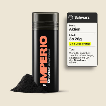 2 Dosen IMPERIO® Streuhaar + 1 Gratis Dose (Aktion) - IMPERIO COSMETICS