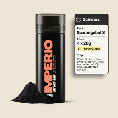 3 Dosen IMPERIO® Streuhaar + 1 Gratis Dose | (Sparangebot S) - IMPERIO COSMETICS