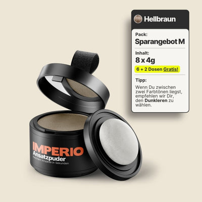 6 Dosen IMPERIO® Ansatzpuder + 2 Gratis Dosen | (Sparangebot M) - IMPERIO COSMETICS
