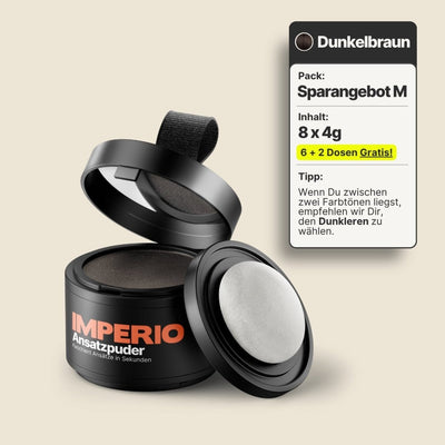 6 Dosen IMPERIO® Ansatzpuder + 2 Gratis Dosen | (Sparangebot M) - IMPERIO COSMETICS