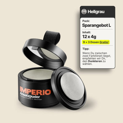 9 Dosen IMPERIO® Ansatzpuder + 3 Gratis Dosen | (Sparangebot L) - IMPERIO COSMETICS