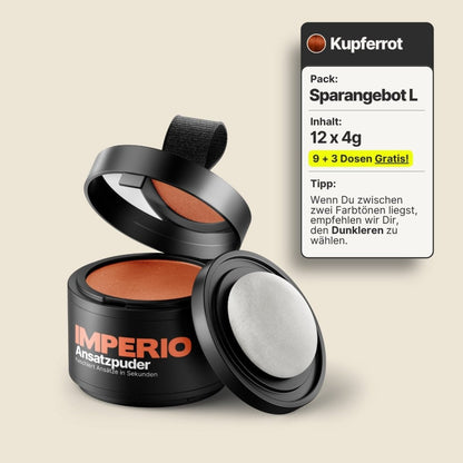 9 Dosen IMPERIO® Ansatzpuder + 3 Gratis Dosen | (Sparangebot L) - IMPERIO COSMETICS