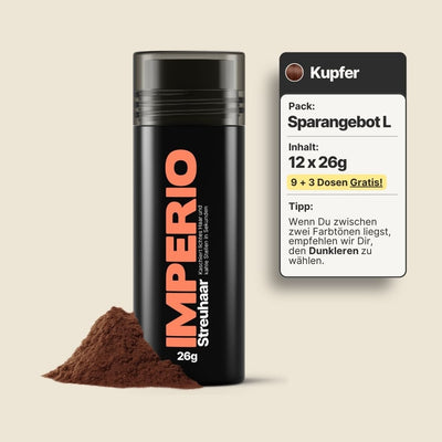 9 Dosen IMPERIO® Streuhaar + 3 Gratis Dosen (Sparangebot L) - IMPERIO COSMETICS