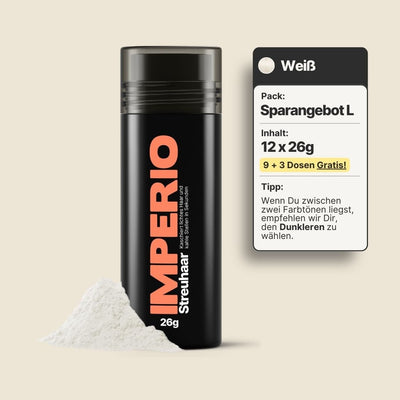 9 Dosen IMPERIO® Streuhaar + 3 Gratis Dosen (Sparangebot L) - IMPERIO COSMETICS