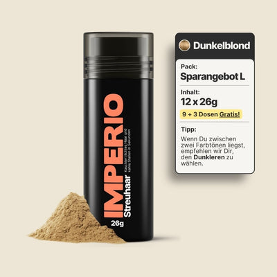 9 Dosen IMPERIO® Streuhaar + 3 Gratis Dosen (Sparangebot L) - IMPERIO COSMETICS