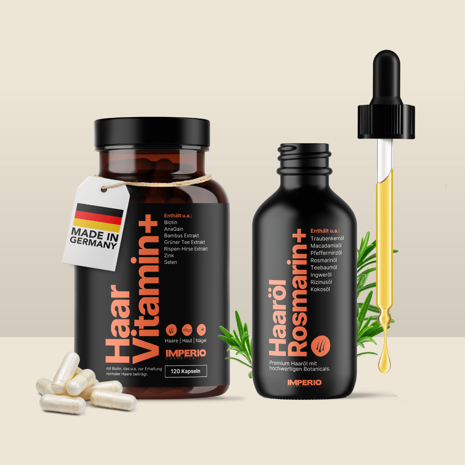 Haarvital-Set (Haarvitamin+, Haaröl Rosmarin+)