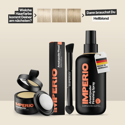 Ansatzpuder Starter - Set (Ansatzpuder, Ansatzpuder Pinsel, Finishing Spray) - IMPERIO COSMETICS