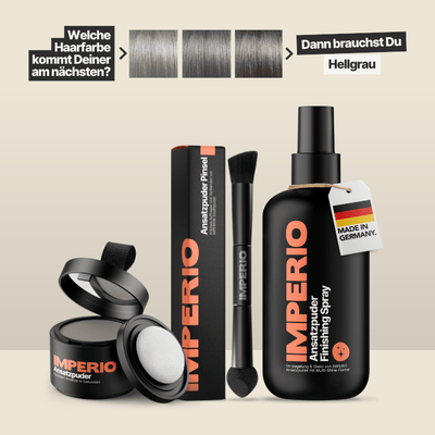 Ansatzpuder Starter - Set (Ansatzpuder, Ansatzpuder Pinsel, Finishing Spray) - IMPERIO COSMETICS