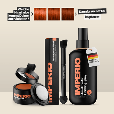 Ansatzpuder Starter - Set (Ansatzpuder, Ansatzpuder Pinsel, Finishing Spray) - IMPERIO COSMETICS