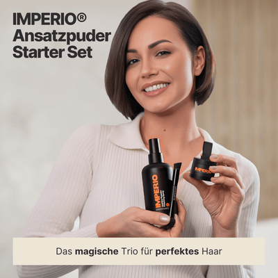 Ansatzpuder Starter - Set (Ansatzpuder, Ansatzpuder Pinsel, Finishing Spray) - IMPERIO COSMETICS