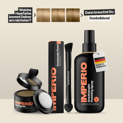 Ansatzpuder Starter - Set (Ansatzpuder, Ansatzpuder Pinsel, Finishing Spray) - IMPERIO COSMETICS