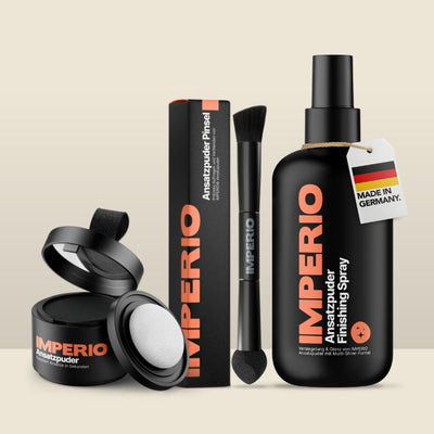Ansatzpuder Starter - Set (Ansatzpuder, Ansatzpuder Pinsel, Finishing Spray) - IMPERIO COSMETICS