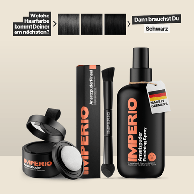 Ansatzpuder Starter - Set (Ansatzpuder, Ansatzpuder Pinsel, Finishing Spray) - IMPERIO COSMETICS