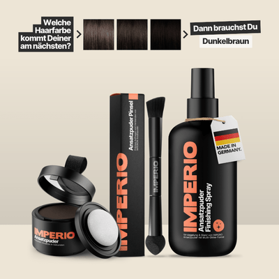 Ansatzpuder Starter - Set (Ansatzpuder, Ansatzpuder Pinsel, Finishing Spray) - IMPERIO COSMETICS