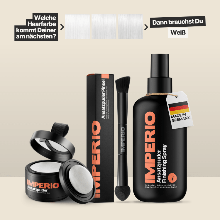 Ansatzpuder Starter - Set (Ansatzpuder, Ansatzpuder Pinsel, Finishing Spray) - IMPERIO COSMETICS